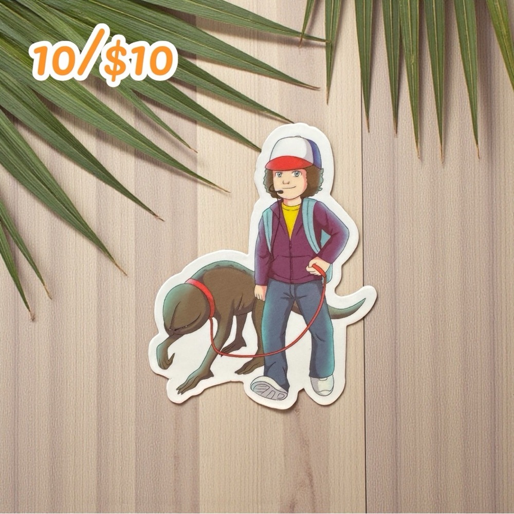 Dustin & Dart Leash Sticker – Stranger Things Inspired